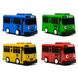 4 Farben Cartoon Tayo Bus Car Mini Back Toys Korean Anime Model Busse Kinder Bildungsgeburtstag Spielzeuggeschenke 231221