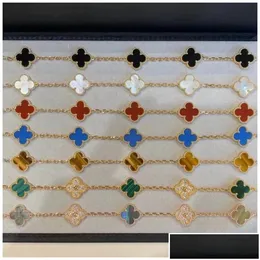 Dupe V C A Bracelets Not Anklets For Women Four-Leaf Clover Style Gold Rosegold Sier Chainswith Box Drop Delivery Dherk