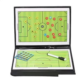 Другие спортивные товары Складная футбольная магнитная тактическая доска Футбольный планшет с буфером обмена для матчевого поезда с маркерами Аксессуары 2-в-1 Dhk1Y