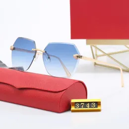 Carti -Brille Sonnenbrille für Designer Männer Frau Brille Ablauf Sonnenbrille Einfacher großer quadratischer Goldrahmen UV400 Strand Fahrsport