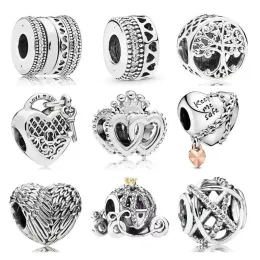 925 Silber Original European Fashion Charm Life Tree, Flügel, Kürbisauto geeignet für Pan Armband DIY Damen Schmuck kostenloser Versand