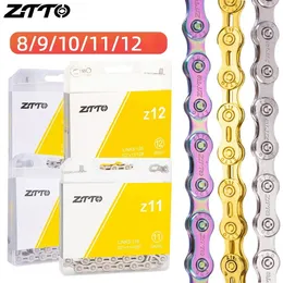 ZTTTO BICYCLE CHAIN ​​Ultralight 116L 8 9 10 11 12 Speed ​​Silver Bike For MTB Road Variable Cycling 231221