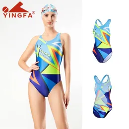 One-Piece Suits Yingfa Swimsuit Women's Slim and Sexy 2021 badkläder Professional Competitive Siamese Triangle283i
