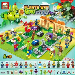 2020 مصانع PVZ جديدة ضد Zombies ضرب لعبة لعبة Action Toy Toy Builds Bucks Bricks Brinquedos for Children C1115175T