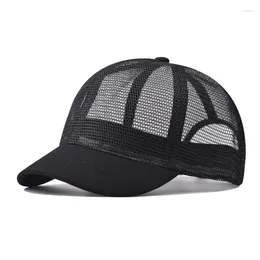 Berretto da baseball in rete traspirante regolabile con parasole esterna berretto da baseball da uomo protezione solare unisex a tesa corta cappello da baseball