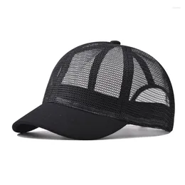 Ball Caps Mesh Atmungsaktiv Einstellbar Outdoor Shade Trucker Cap Männer Sonnenschutz Unisex Kurze Krempe Papa Hut Baseball