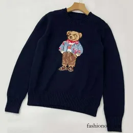 RL Sweaters Kadın Kazak Polo Polo Bear Sweater Kış Yumuşak Temel Kadınlar Pamuk Pamuk RL Ayı Moda Örme Jumper Üst Süeters De 815 917