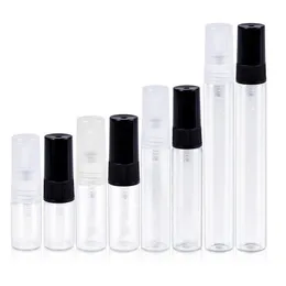 500pcs 2ml 3 ml da 5 ml da 10 ml Bottiglia di profumo in vetro bottiglie spray svuota frittata di imballaggio profumato con cappuccio bianco inoox