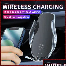 Carregador de carro portador de telefone de carregamento magnético para -Benz Wireless Charcate de carro Air Sent Mount Smart Sensor Bateria embutido All Drop De Dhx2y