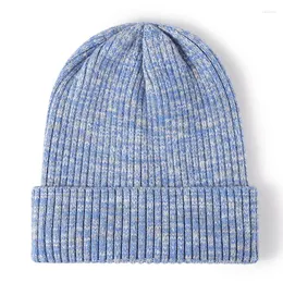 Boinas unissex inverno tweed lã gorrosas chapéu colorblock tecer tampa com nervuras de tampas de malha mais quentes de esqui de esqui ao ar livre de esqui grosso quente