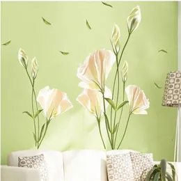 Lilien-Blumen-Wandaufkleber an der Wand, Vinyl-Wandaufkleber, Gome-Dekor, Schlafzimmer-Hintergrund, Wandaufkleber341A