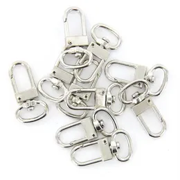 50 PCS عالي الجودة دوارة Carabiner خطاف سلاسل مفتاح اللون الفضي Sleutelhanger حلقة مفتاح 18 مم × 33 مم 184p