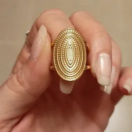 Wyolbrzymione punkowe eliptyczne szerokie pierścienie powierzchniowe Regulowane otwierające pierścień stali nierdzewnej dla kobiet biżuteria modowa 231221
