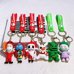 Anime Christmas Eve Horror Night Christmas Anime Accessories PVC Keychain Rubber Key Chain