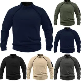 Erkek Hoodies Erkekler Kış Sıcak Polar Polar Uzun Kollu Yarım Yaka Yatak Pullover Sweatshirt Tişört Bluz