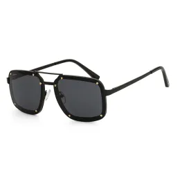 Modische Herren-Sonnenbrille, exquisite Metallschrauben-Serie, Gentleman-Sonnenbrille, große quadratische Rahmen, mechanischer Retro-Stil, hochreine Business-Casual-Sonnenbrille