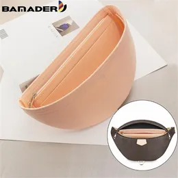 Bamader Bumbag Waist 백 라이너 두껍게 펠트 천 여행 삽입 화장품 여성 메이크업 저장소 구성 S 220228247J