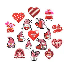 17pcs/set set di San Valentino Decorazioni per scarpe per le scarpe fasi per zoccoli accessori per scarpe in PVC per feste di regalo di compleanno di Natale Bomboniere