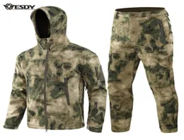 에디 타드 기어 전술 소프트 쉘 위장 재킷 세트 남자 군대 바람막이 방수 방수 소프트 쉘 야외 세트 군사 재킷 x0124232849