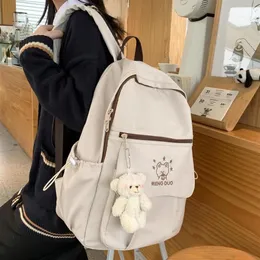 Ryggsäck 2021 Waterproof Nylon Woman Man Student School Bag College Book Travel Rucksack Fashion Girl Double Shoulder School Bags1973