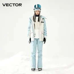 Vector Ski Suit Set Women Man Winter Women Jackor och byxor Varma vattentäta kvinnor Jackor Pants Outdoor Ski Bike Camping 231220