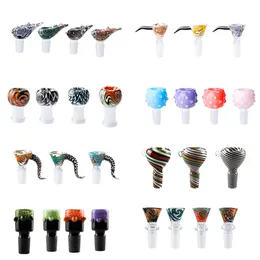 Tubo de fumo Dab Rig Bongos de vidro Tigelas Preto Handle Stick Dome Estilo 14mm 19mm Masculino Feminino Luxo Cor Tobacco Dome Bowl Dabber Ferramenta Acessório para Fumar