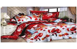 Christmas Home textile Cotton bedclothes highquality 4pc bedding set Color Red C10182494026