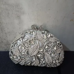 Pochette da donna in cristallo argento Lady Stones Borsa da sera Borsa da sposa con strass da sposa Borse Borse Borsa da pranzo per feste 231220