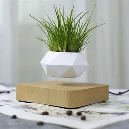 Drop Levitating Air Bonsai Pot Rotation Flower Planters Magnetic Suspension Floating ted Plant Home Y200723198p