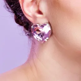 Boucles d'oreilles pendantes exquises de luxe avec strass super scintillants, tendance coréenne en forme de cœur, bijoux de fête de mariage, cadeaux de mariage