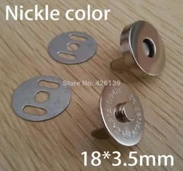 Whole 100setslot 1835mm nickle color metal magnetic snaps button 18mm9998464