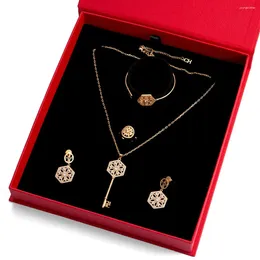 Комплект ожерелья и серег CILMI HARVILL CHHC, ювелирные изделия в виде ракушки, снежинки, в форме ключа, браслет, кольцо 4-в-1, подарочная коробка, упаковка, Рождество