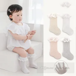 Little Girls Spitzen Gaze Stickerei Falbala Socken Kleinkinder Kinder Hollow Strick Prinzessin Socken 2024 Sommer Kinder Baumwolle atmungsaktive Sox Z6213