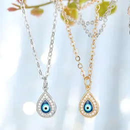 Ожерелья с подвесками Dayoff, 1 шт., маленькое ожерелье с каплями воды для женщин, ювелирные изделия, металлические стразы, кристаллы, цепочки на ключицы N698-7