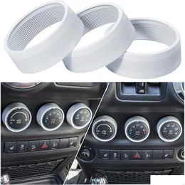 Outros acessórios de interiores o Botão de ar condicionado Er decoração Twist Switch Ring Trim para Jeep Wrangler JK 2011-/10-17 Drop Delive Dhjbg