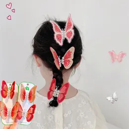 Hair Accessories Children Accessory Year Red Embroidery Butterfly Hairpin Super Immortal Moving Clip Little Princess Headdress