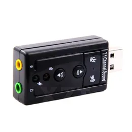 Crossovers Extern USB Audio Sound Card Adapter Virtual 7.1 CH USB 2,0 MIC Högtalar Audio Headset Microphone 3,5 mm Jack Converter