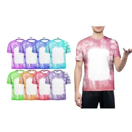 Party Decoration Stock Heat Transfer T Shirt Printing Blank Unisex Sublimation Bleached Shirts Drop Delivery Home Garden Festive Sup Dh69K