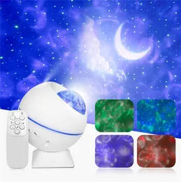 Fjärr Laser Night Light LED Music Starry Sky Projector USB Player Voice Control Bluetooth Högtalare Färgglad för bil Galaxy Lamp Bi9450154