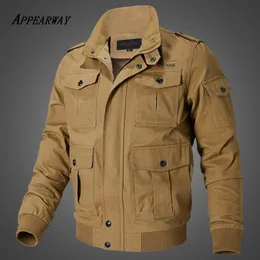 Mężczyźni Casual Bomber Flight Flight Botton Kurtka Męska Wojskowa Sprężyna Autumn Army Tactical Coat Clothing 231220