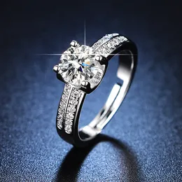 All-match Simulation Moissanite Ring Female 1 Karat Six-Claw Wedding Ring Factory Wholesale