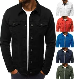 Hirigin Nuevos abrigos de mezclilla para hombre Chaqueta vaquera de gran tamaño Estilo occidental clásico Street Club Trucker Chaqueta de mezclilla sólida Abrigo Outwear X1213282137