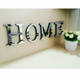 Adesivos de Parede 3D Espelho Acrílico Letras Amor Casa Móveis Telhas DIY Art Decor Sala Decorativa3090