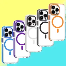 Двухцветные прочные магнитные чехлы военного класса для iPhone 15, 14, 13, 12, 11 Pro Max, противоударные, с защитой от отпечатков пальцев, беспроводное зарядное устройство Magsafe