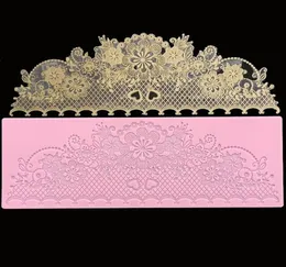 minsunbak New Lace Silicone Mould Exquisite Wedding Cake Edge Decoration Fondant Lace Mat Food Grade Silicone 2102253370737