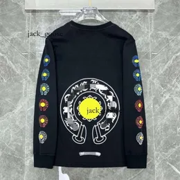 Crome Heart Chromeheart Chromees Hearts Chromes Hoodie T Shirts Classics Heart Marka Kromları Uzun Kollu Yüksek Kaliteli Çapraz Baskı 132 147