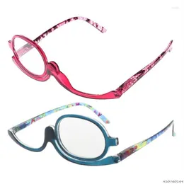 Güneş Gözlüğü Kadın Makyaj Okuma Gözlükleri Döner Flip Makyaj Göz Presbyopic 1 00 ila 4 0 topçuklar2515