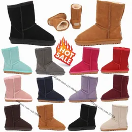 Criança Austrália Classic Mini Botas Crianças Neve Meninas Bota Crianças Meninos Curto II Inverno Sapatos Quentes Botas Peludas Juventude Castanha Cinza Vermelho Ta T9kl #