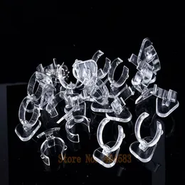 100 PCS CLEAR VIEW ELASTIC-C 원 플라스틱 링 디스플레이 스탠드 홀더 랙 탁상 장식 스탠드 MX200810226M