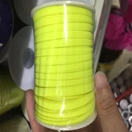 Cordão elástico de lycra amarelo neon 5mm 20m, costurado em nylon, cabo macio e grosso, elástico, fabirc lycra string223l